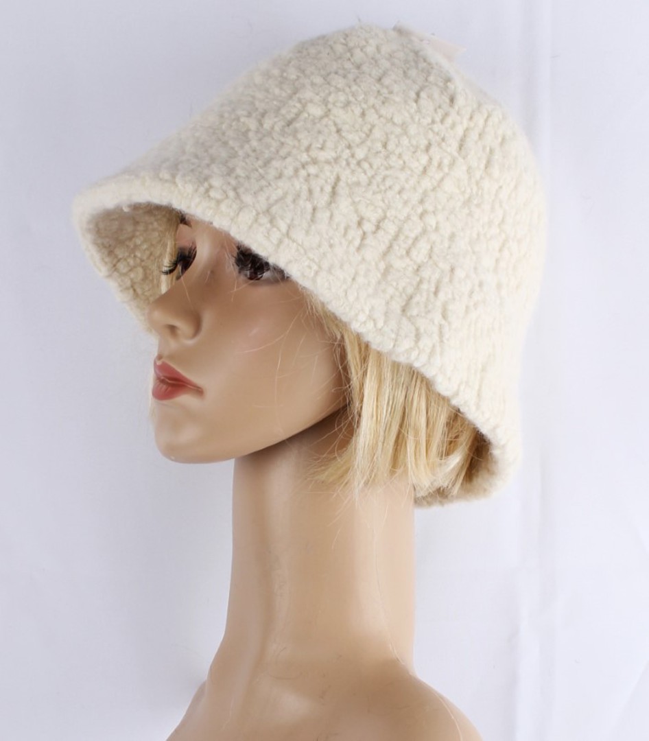 Head Start warm wool boucle hat white STYLE : HS/5061WHT image 0